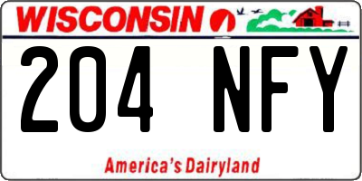 WI license plate 204NFY