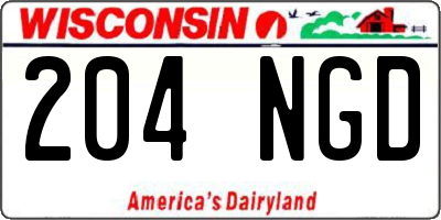 WI license plate 204NGD