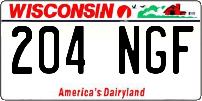 WI license plate 204NGF