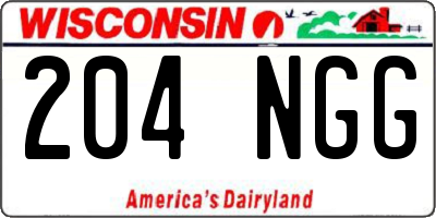 WI license plate 204NGG