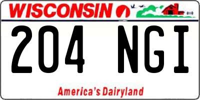 WI license plate 204NGI
