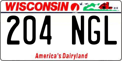 WI license plate 204NGL