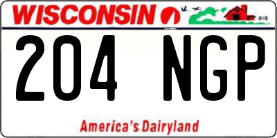 WI license plate 204NGP
