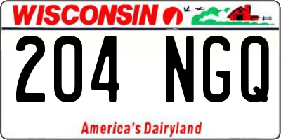 WI license plate 204NGQ