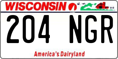 WI license plate 204NGR