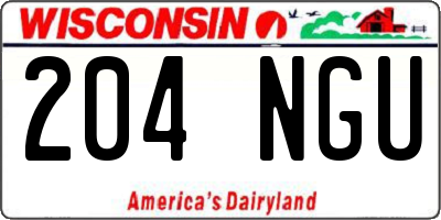 WI license plate 204NGU
