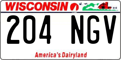 WI license plate 204NGV