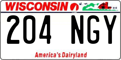 WI license plate 204NGY