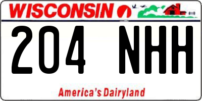 WI license plate 204NHH