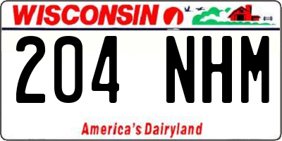 WI license plate 204NHM