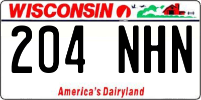 WI license plate 204NHN