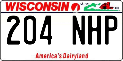 WI license plate 204NHP