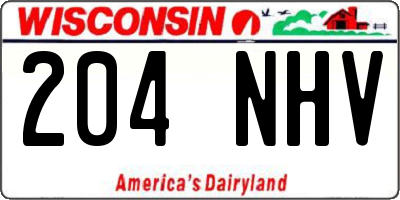 WI license plate 204NHV