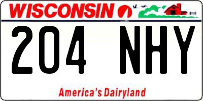 WI license plate 204NHY