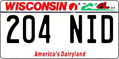 WI license plate 204NID