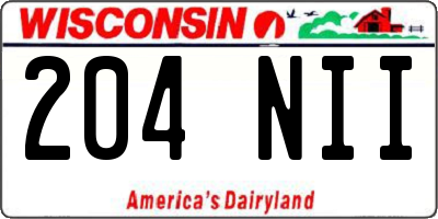 WI license plate 204NII