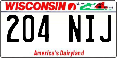 WI license plate 204NIJ