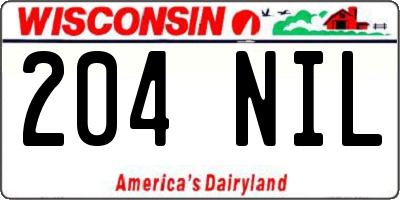 WI license plate 204NIL