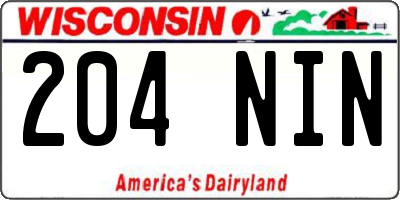 WI license plate 204NIN