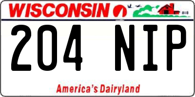 WI license plate 204NIP