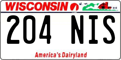 WI license plate 204NIS