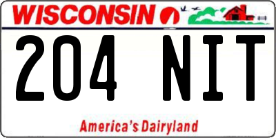 WI license plate 204NIT