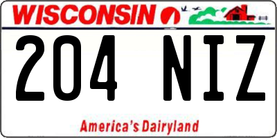 WI license plate 204NIZ