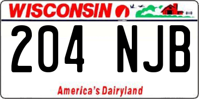 WI license plate 204NJB