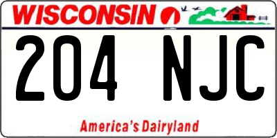 WI license plate 204NJC