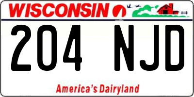 WI license plate 204NJD