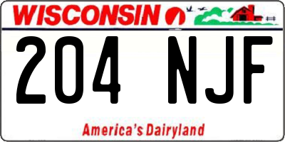 WI license plate 204NJF