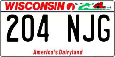 WI license plate 204NJG