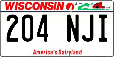 WI license plate 204NJI