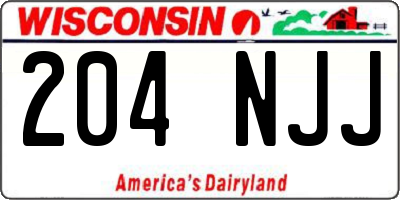 WI license plate 204NJJ