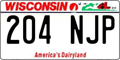 WI license plate 204NJP