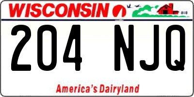WI license plate 204NJQ