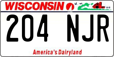 WI license plate 204NJR
