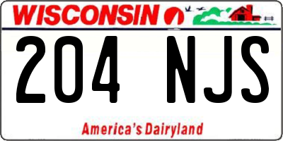 WI license plate 204NJS