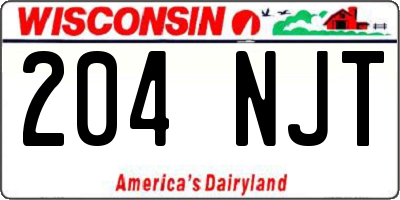 WI license plate 204NJT