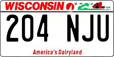 WI license plate 204NJU