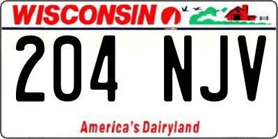 WI license plate 204NJV