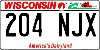 WI license plate 204NJX