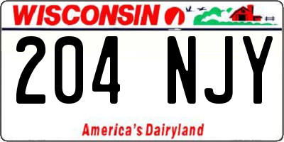 WI license plate 204NJY