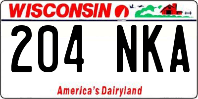 WI license plate 204NKA