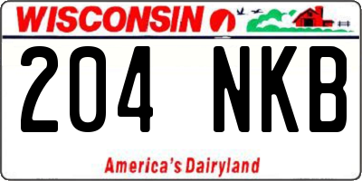 WI license plate 204NKB