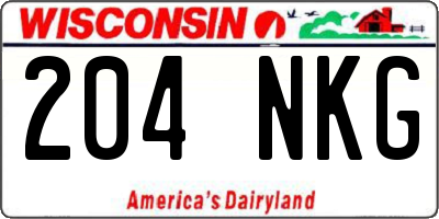 WI license plate 204NKG
