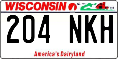 WI license plate 204NKH