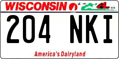 WI license plate 204NKI