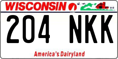 WI license plate 204NKK