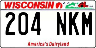 WI license plate 204NKM